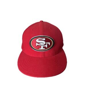 New Era San Francisco‎ 49ers 59FIFTY Fitted Hat Red NFL Size 7 3/8 58.7cm